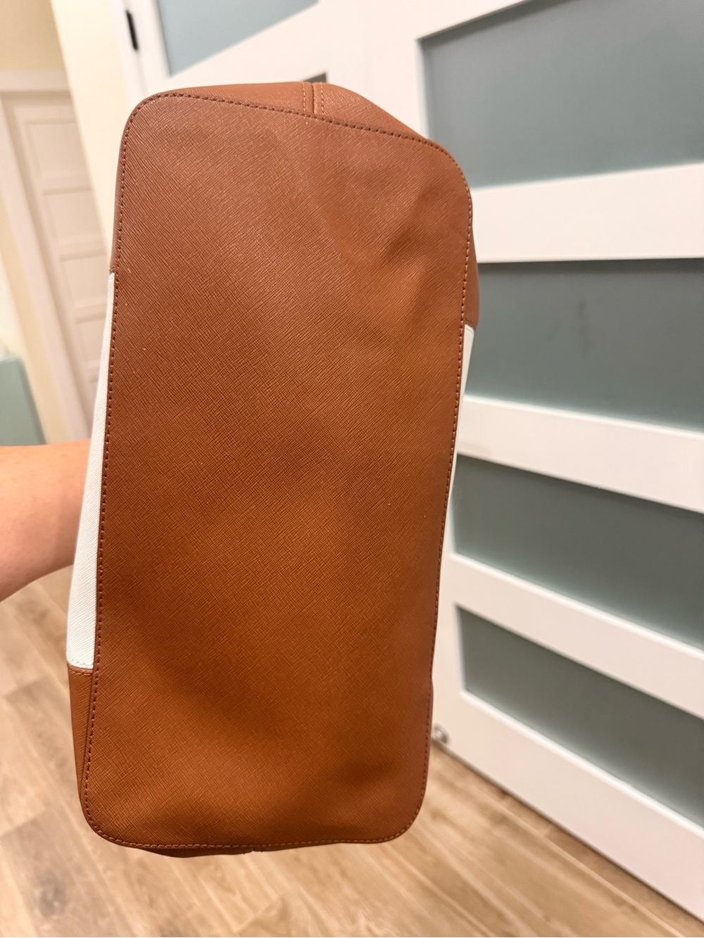 Michael Kors White, Brown & Black Colorblock Tote - Picture 5 of 11